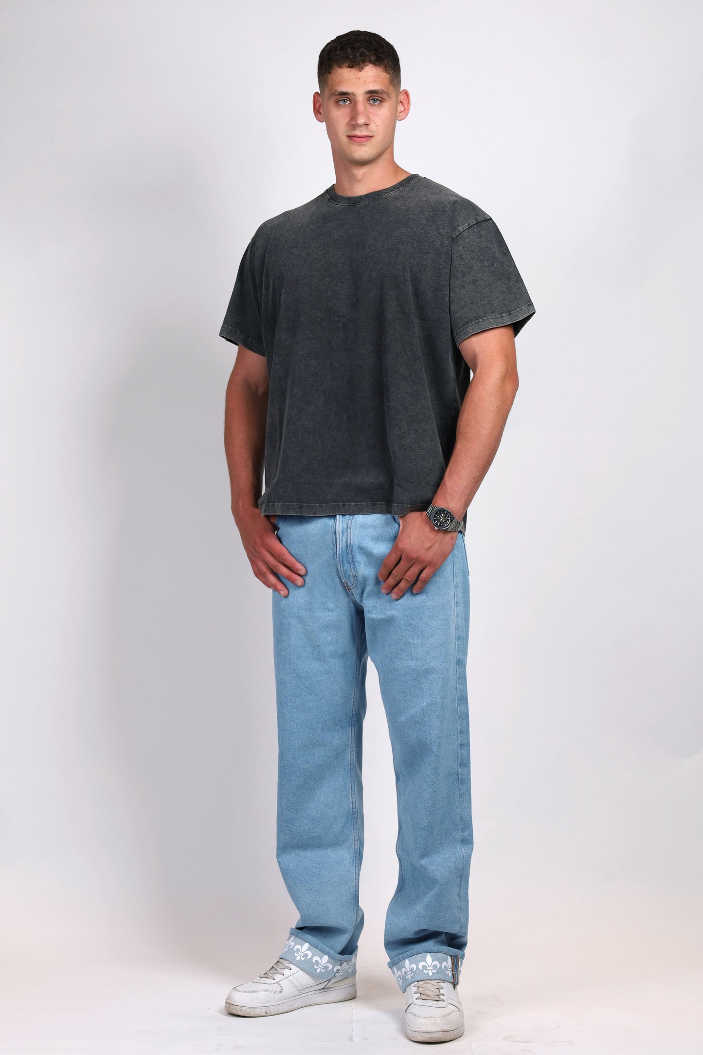 Fleur de Lis Wide Denim