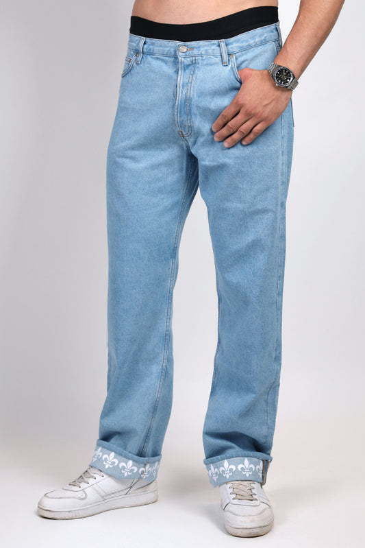 Fleur de Lis Wide Denim