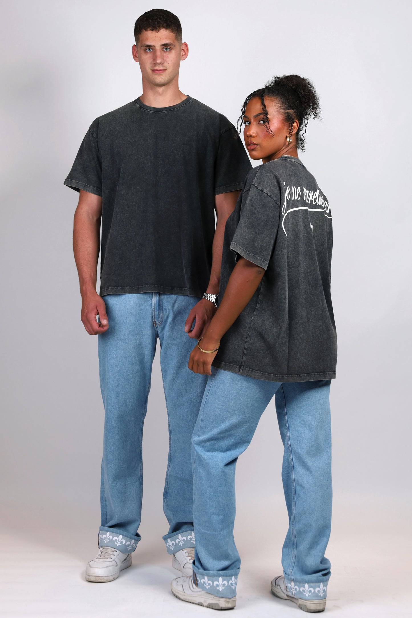 Fleur de Lis Wide Denim
